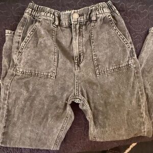 Cotton On Kids Washed Denim Gray Snap waist Jeans